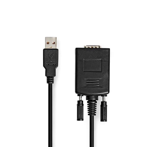 RS232-omvandlare | USB-A Hane | RS232 | Nickelplaterad | 0.90 m | Rund | PVC | Svart | Låda
