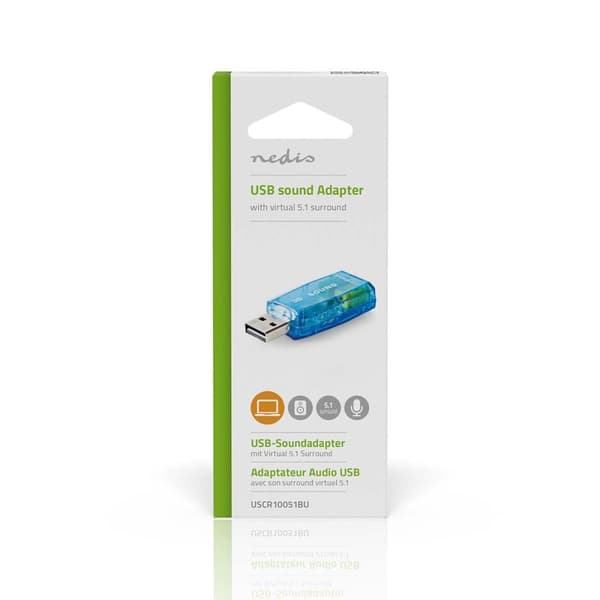 Ljudkort | 5.1 | USB 2.0 | Mikrofonanslutning: 1x 3.5 mm | Anslutning av headset: 3.5 mm Male