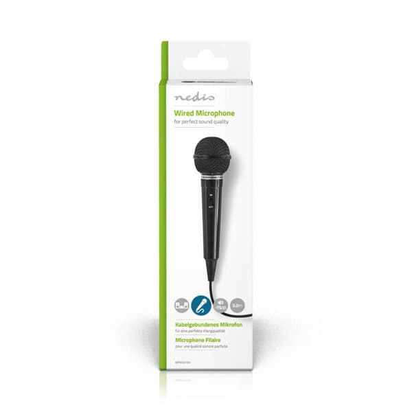 Mikrofon | Cardioid | Fast Kabel | 5.00 m | 80 Hz - 12 kHz | 600 Ohm | -75 dB | Indbygget on/off-knap (tænd/sluk) | Rejsetaske inkluderet | ABS | Sort