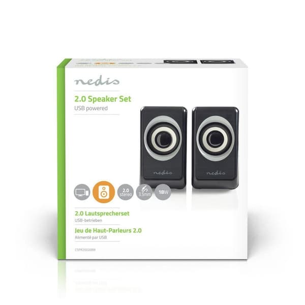 PC Kaiutin | 2.0 | 18 W | 3.5 mm uros | USB Virta | Äänenvoimakkuuden Säätö | Lähtöliitäntä