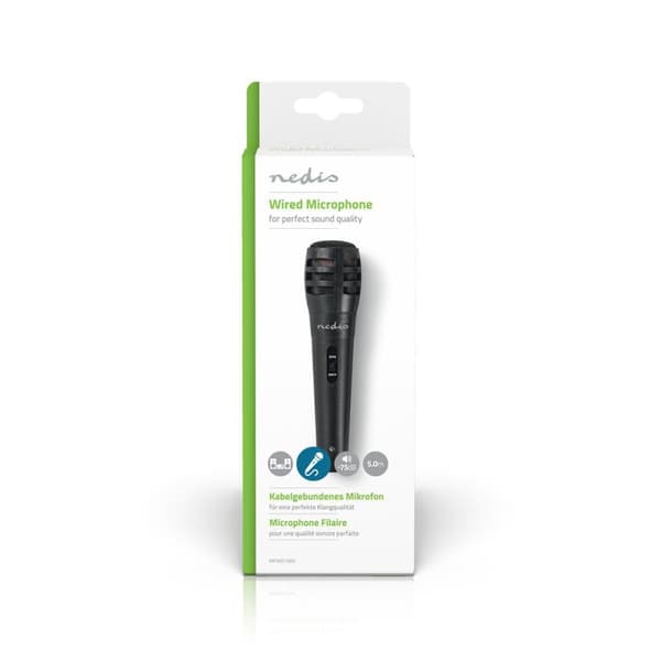 Wired mikrofon | Kardioid | Avtakbar kabel | 5.00 m | 80 Hz - 12 kHz | 600 Ohm | -75 dB | Av/på-bryter | Reiseveske inkludert | ABS / Aluminium | Sort