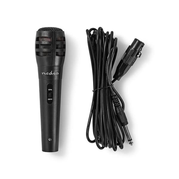 Wired mikrofon | Kardioid | Avtakbar kabel | 5.00 m | 80 Hz - 12 kHz | 600 Ohm | -75 dB | Av/på-bryter | Reiseveske inkludert | ABS / Aluminium | Sort