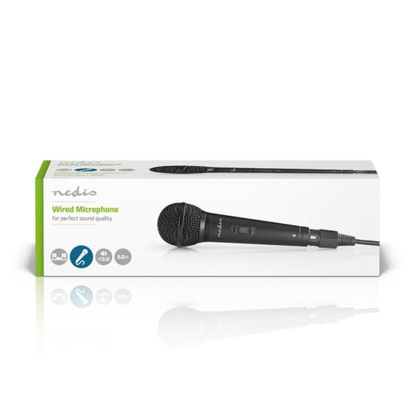 Wired mikrofon | Kardioid | Avtakbar kabel | 5.00 m | 80 Hz - 13 kHz | 600 Ohm | -72 dB | Av/på-bryter | Reiseveske inkludert | ABS / Aluminium | Sort