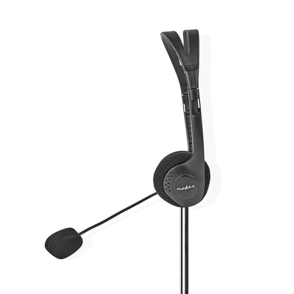 PC-headset | On-Ear-Kuulokkeet | Stereo | 2x 3.5 mm | Kokoontaitettava Mikrofoni | Musta