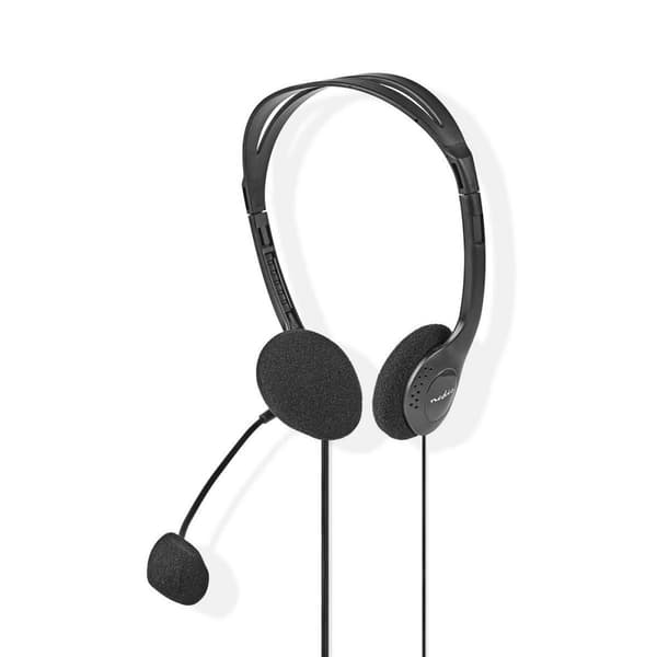 PC-headset | On-Ear-Kuulokkeet | Stereo | 2x 3.5 mm | Kokoontaitettava Mikrofoni | Musta