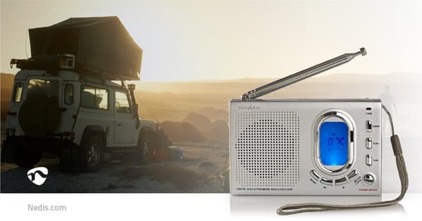 World Radio | Bærbar design | AM / FM / SW | Batteri drevet / Nettstrøm drevet | Digitalt | 1.5 W | Hodetelefonutgang | Vekkeklokke | Sleep timer | Gr