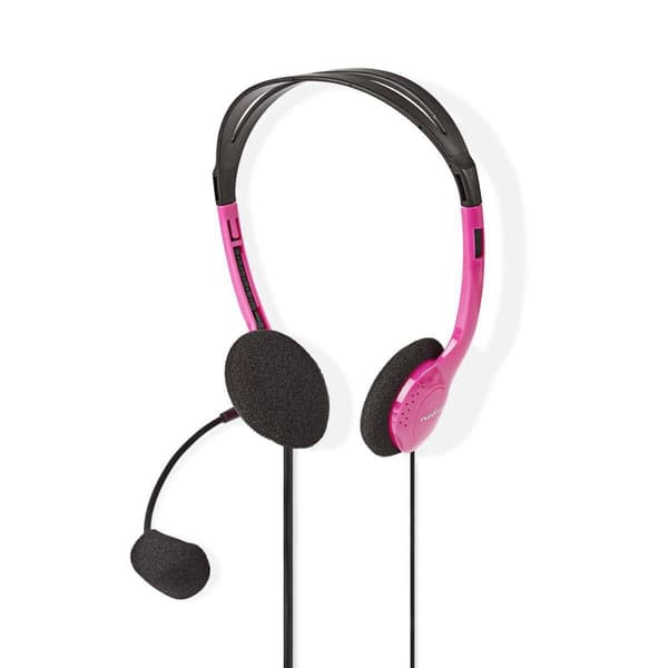 PC headset | On-Ear | Stereo | 2x 3.5 mm | Vikbara Mikrofon | Rosa