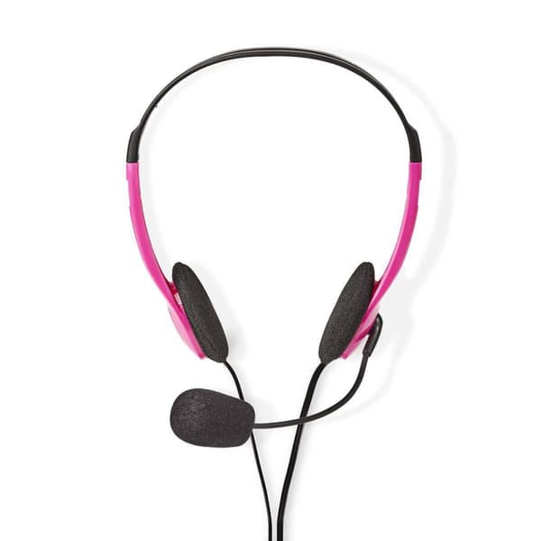PC headset | On-Ear | Stereo | 2x 3.5 mm | Vikbara Mikrofon | Rosa