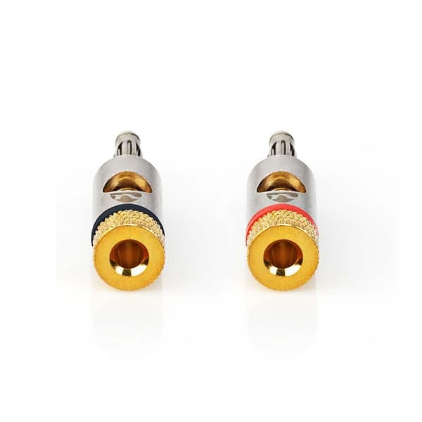 Banana Connector | Lige | Han | Guldplateret | Skru | Kabeldiameter: 3.0 mm | Metal | Guld | 2 stk. | Konvolut