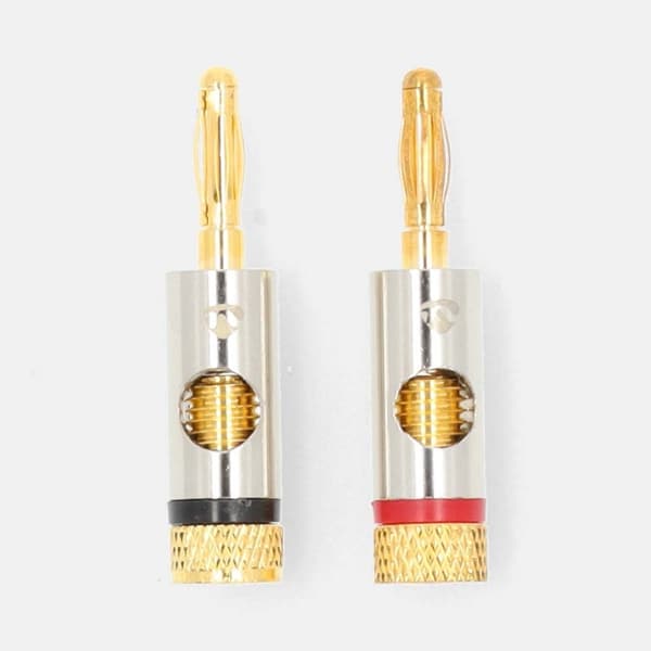 Banana Connector | Lige | Han | Guldplateret | Skru | Kabeldiameter: 3.0 mm | Metal | Guld | 2 stk. | Konvolut