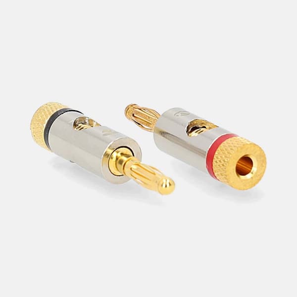 Banana Connector | Lige | Han | Guldplateret | Skru | Kabeldiameter: 3.0 mm | Metal | Guld | 2 stk. | Konvolut