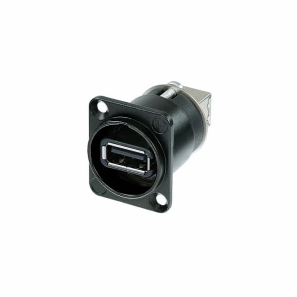 Vendbar USB 2.0 kønsskifter (type A og B), sort D-hus