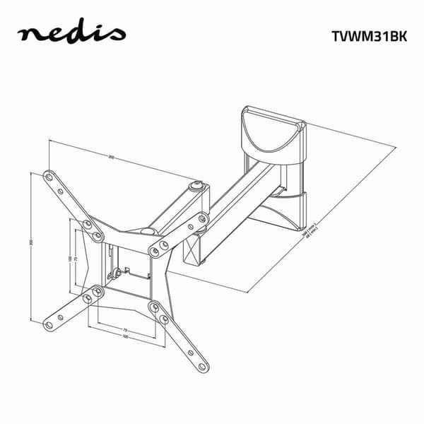 Fuld Motion TV Vægbeslag | 10-32 " | Maksimal vægt: 30 kg | Vipbar | Kan drejes | Minimum vægafstand: 68 mm | Maksimal vægafstand: 370 mm | 3 Drejepun