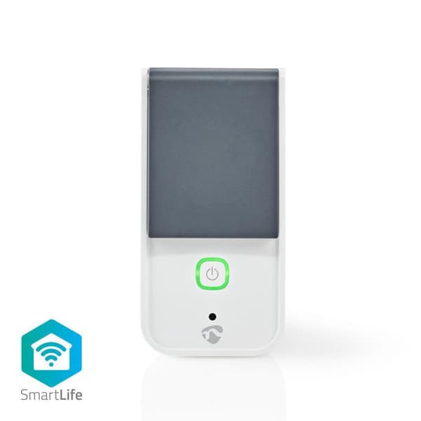 SmartLife Smart Plug | Wi-Fi | IP44 | Strömmätare | 3680 W | Jordad kontakt / Typ F (CEE 7/7) | -30 - 40 °C | Android™ / IOS | Grå / Vit | 1 st.