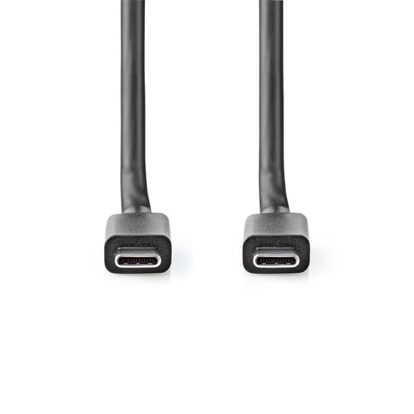 USB-kabel | USB 3.2 Gen 2x2 | USB-C™ Hane | USB-C™ Hane | 100 W | 4K@60Hz | 20 Gbps | Nickelplaterad | 1.00 m | Rund | PVC | Svart | Label