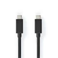 Miniatyrbild 1 av 3: USB-kabel | USB 3.2 Gen 2x2 | USB-C™ Hane | USB-C™ Hane | 100 W | 4K@60Hz | 20 Gbps | Nickelplaterad | 1.00 m | Rund | PVC | Svart | Label