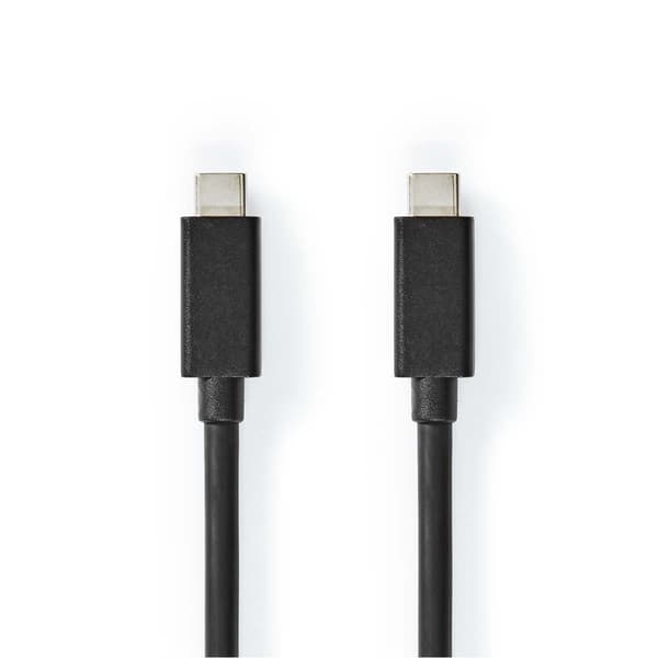 USB-kabel | USB 3.2 Gen 2x2 | USB-C™ Hane | USB-C™ Hane | 100 W | 4K@60Hz | 20 Gbps | Nickelplaterad | 1.00 m | Rund | PVC | Svart | Label