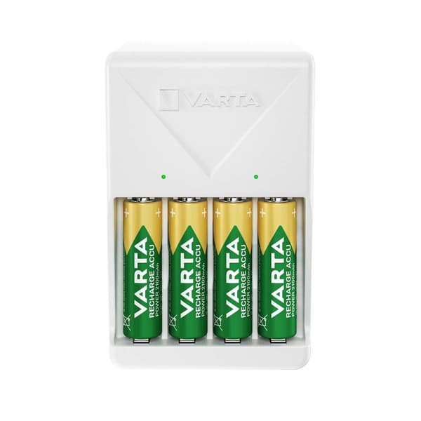 Plugglader 4x AA 2100 mAh Hvit