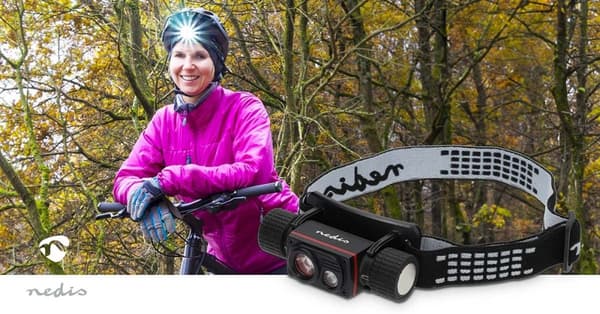LED otsalamppu | Paristokäyttöinen / USB Virta | 3.7 V DC | Paristot sisältyvät | Ladattava | Nimellisvaloteho: 1000 lm | Valoalue: 180 m