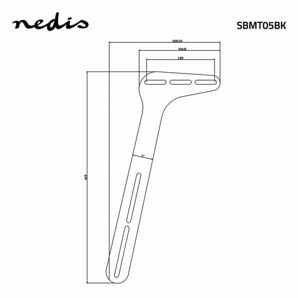 Soundbar Fäste | Kompatibel med: Universell | Ansluten till TV:n | 15 kg | Fast | Stål | Svart