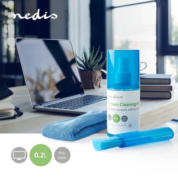 Skræmrens | Spray | 200 ml | Notebook / Smartphone / Tablet / TV Skærm | Klud inkluderet