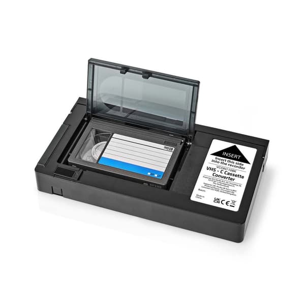 VHS Converter | Konvertering: VHS-C til VHS | Plug and play | Sort
