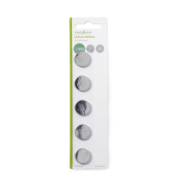 Lithium knapcellebatteri CR2032 | 3 V DC | 5-Blister | Sølv