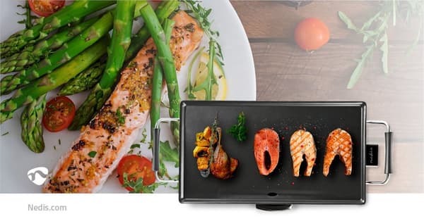 Teppanyaki Bord Grill | Bageplade (l x w): 47.5 x 26.5 cm | 5 Varmeindstillinger