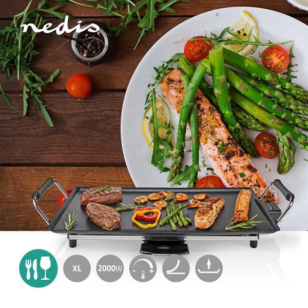 Teppanyaki Bord Grill | Bageplade (l x w): 47.5 x 26.5 cm | 5 Varmeindstillinger