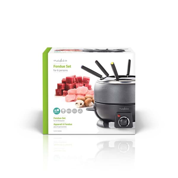 Fondue Set | 6 Personer | 2.3 l | Justerbar temperaturkontrol | 800 W | Cool berøringshåndtag | Skridsikker bund | Overophedningsbeskyttelse