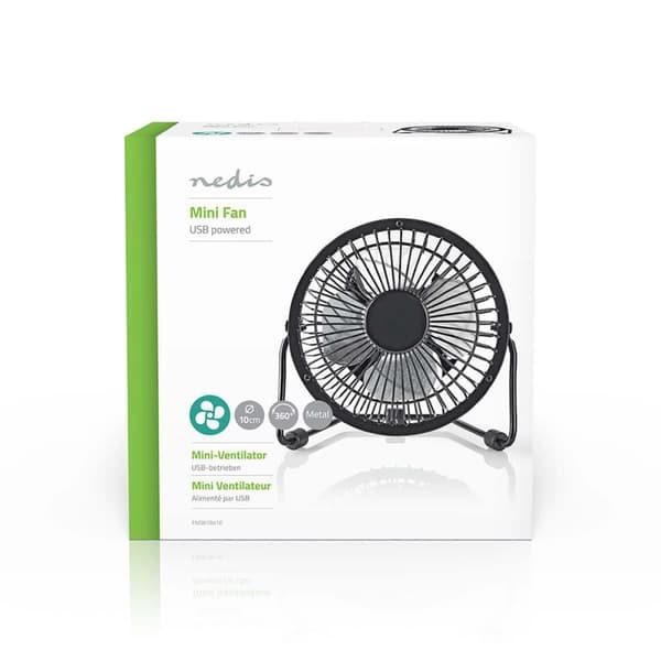 Pöytätuuletin | USB Virta | Halkaisija: 100 mm | 3 W | 1-Vaihteinen | Musta