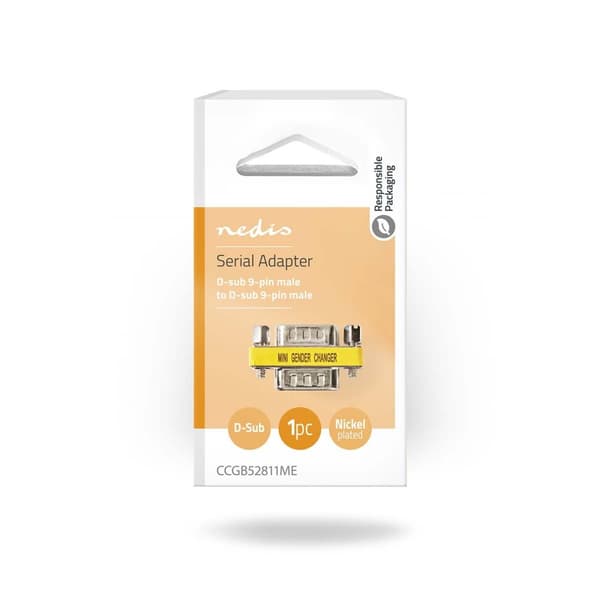 Seriel adapter | Adapter | D-SUB 9-Pin han | D-SUB 9-Pin han | Nikkelplateret | Metal | Box