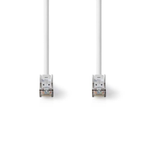 Cat 8.1 nätverkskabel | S/FTP | RJ45 hane | RJ45 hane | 2.00 m | Rund | LSZH | Vit | Label