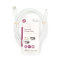 Miniatyrbild 4 av 4: Lightning Kabel | USB 2.0 | Apple Lightning, 8-stifts | USB-A Hane | 480 Mbps | Nickelplaterad | 3.00 m | Rund | PVC | Vit | Label