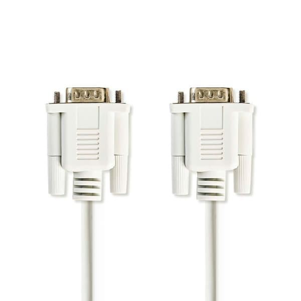 Seriel kabel | D-SUB 9-Pin han | D-SUB 9-Pin han | Nikkelplateret | 2.00 m | Runde | PVC | Elfenben | Label