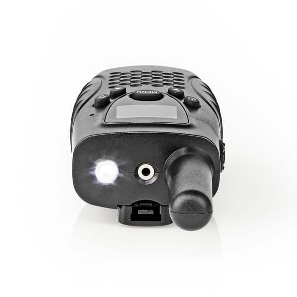 Walkie-talkie Set | 2 Håndsæt | Op til 8 km | Frekvens kanaler: 8 | PTT / VOX | Op til 2.5 Time | Hovedtelefonudgang | Sort