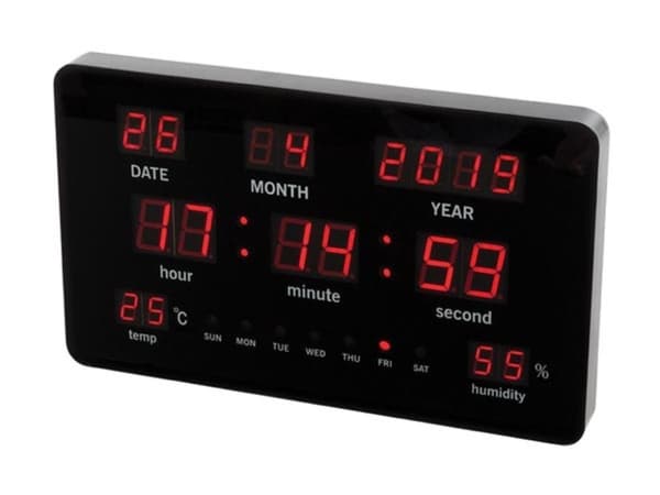 Led display veggklokke