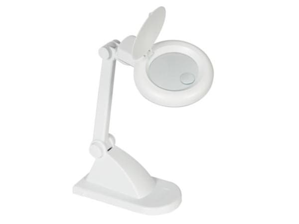Bordlampe Med Forstørrelsesglass 3 + 12 Dioptri - 12W - Hvit