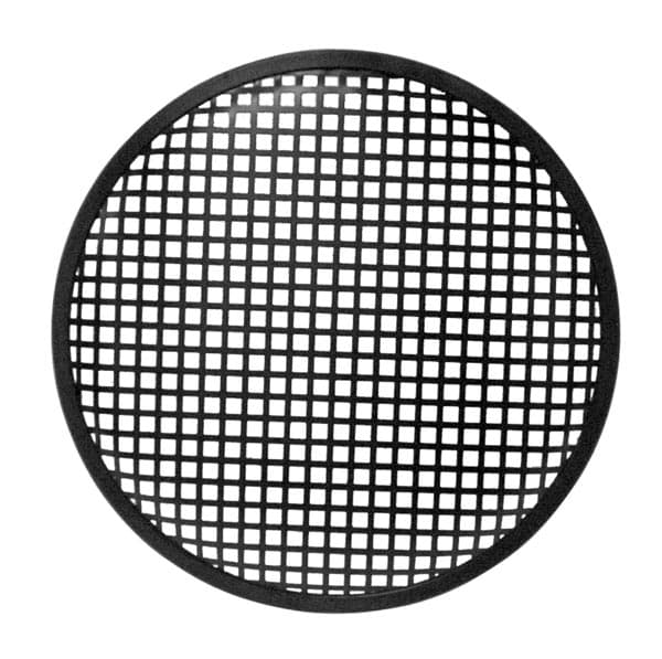 10" høyttalergitter i svart metall
