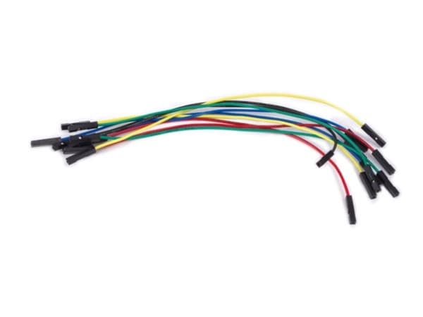 Sett med Awg Breadboard Jumper ledninger - én pinne hunn til hunn - 5,9" (15 cm) - 10 stk