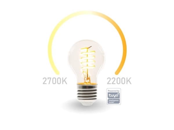 Smart Wifi Glödlampa - Varmvit & Intensiv Varmvit - E27 - A60