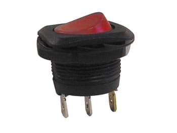 Strømvippebryter 5A-250V Spst On-Off - Med rødt neonlys