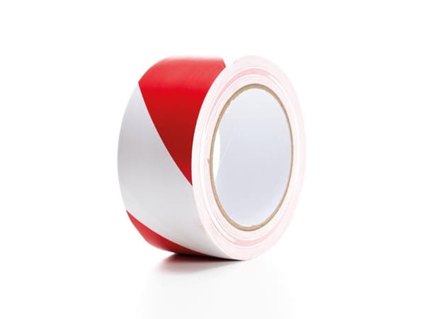Pvc Marking Tape 5Cm X 33M - Rød/Hvit