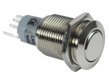 Rund metal trykknap Dpdt 2No 2Nc