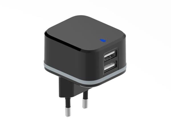 Kompakt oplader med dobbelt usb-udgang - 5 V - 3,4 A Maks. (2,4 + 1 A) - 17 W Maks.