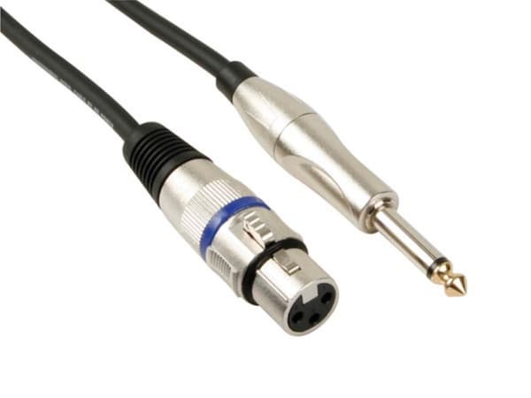 Xlr-kabel - Xlr hona till jack 6,35 mm - mono - 6 M