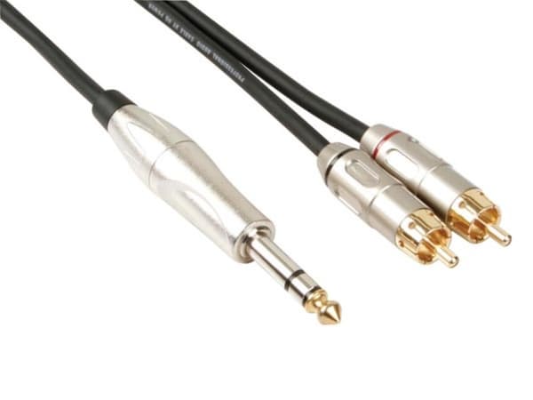 Rca-Jack-kabel - 2 X Rca han-til-stik 6,35 mm - Stereo - 6 M