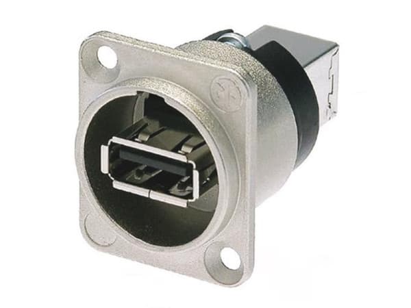 Neutrik - Vendbar Usb-kønsskifter (Type Usb A og Usb B) - Nikkelbelagt D-hus