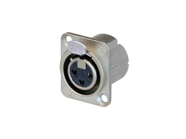 Neutrik - Xlr monteringsstik, 3-pin hun, sølvbelagt, nikkel, D-størrelse