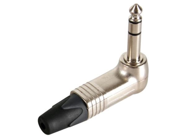 Neutrik - jackstik, 3-pin han, 6,3 mm, 90°, nikkel